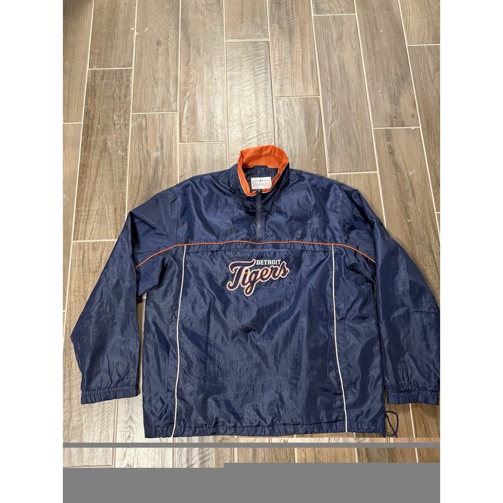 MLB Genuine Merchandise Detroit Tigers Windbreaker Jacket Size Large Blue